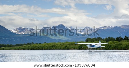Alaska Float Plane Taxi to Take Off Lake Hood Ted Stevens International Airport
