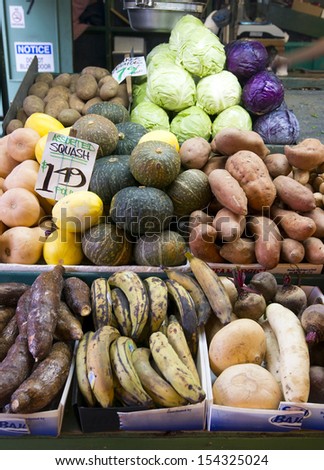 Assorted fruit and veggies at the local market