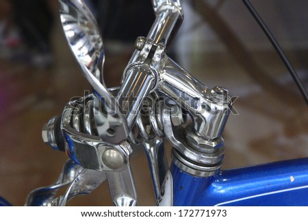 bike handlebar chrome detail