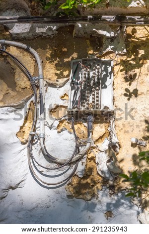 electrical wiring and telephone in old house