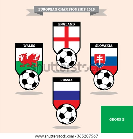 Football or soccer European Championship 2016 Pool B teams