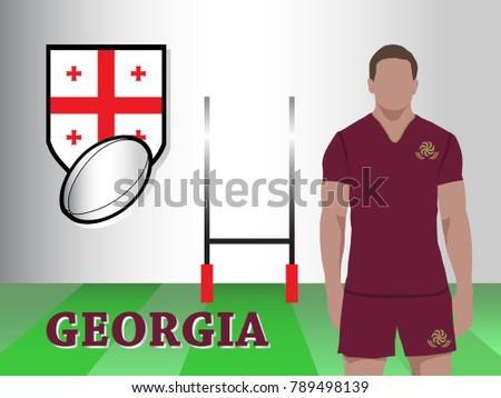 Georgia team new official rugby kit with jersey and short