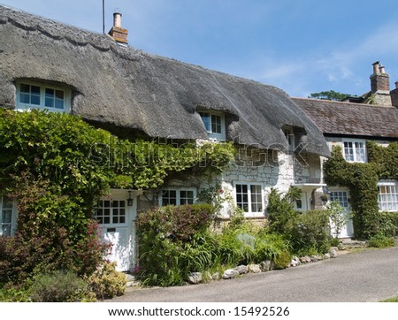 thatched cottages in rural village