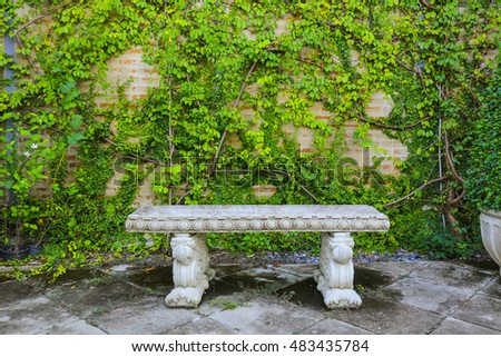 Garden Bench Made of stucco stone ストックフォト © 