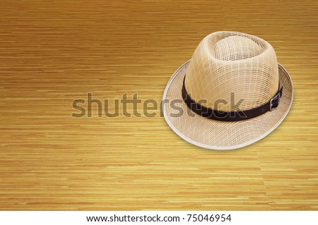 hat on the wood floor