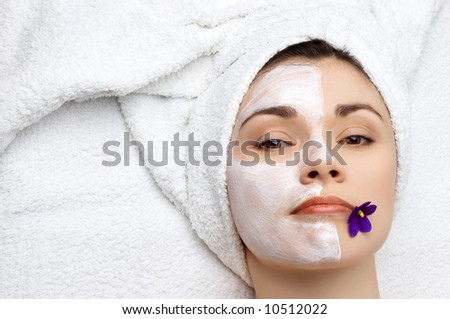 beauty salon series. facial mask, unfinished