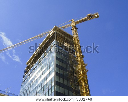 Construction yard in the city center - urban building