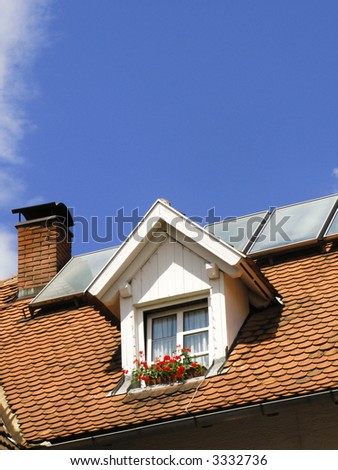 solar energy equipment on the house roof