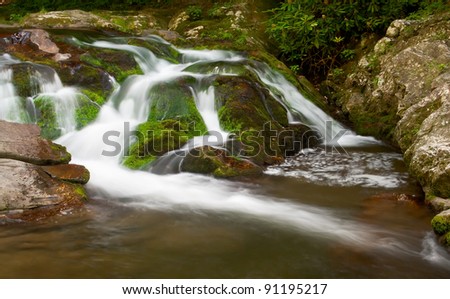 Smooth cascades near Cades Cove at the Great Smoky Mountains National Park.