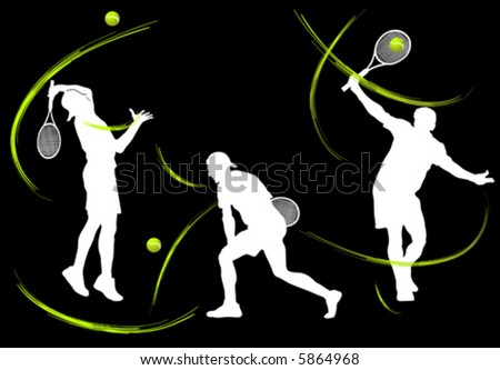 tennis players (vector)