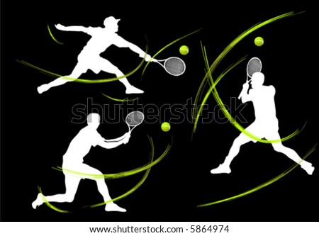 tennis players (vector)