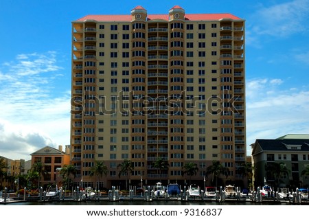 Condominium building in the Convention Center area, Tampa, Florida, USA.