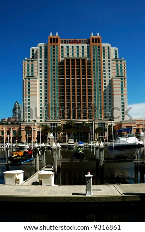 Waterfront hotel in the Convention Center area in Tampa, Florida, USA.