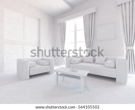 white room with a sofa. Living room interior. Scandinavian interior ... white room with a sofa. Living room interior. Scandinavian interior ...