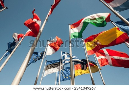 Similar – Image, Stock Photo European flags Flag