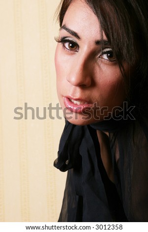 Attractive young woman head shot