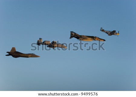 US Military Airplanes during Heritage Run