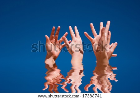 Group of people hands in the air