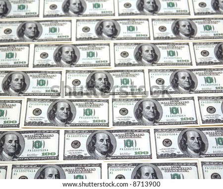 background image of hundred dollar bills lined up end to end