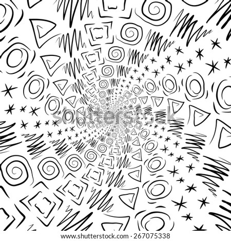 Abstract spiral lines black and white background