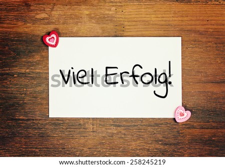 lovely greeting card - german for good luck