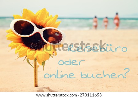 greeting card background - summer holidays - german for travel agency or online booking