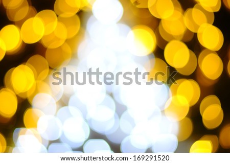 Defocused abstract white and gold christmas background