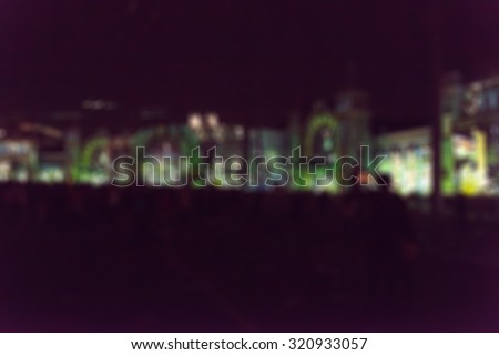 Light projection festival theme creative abstract blur background with bokeh effect