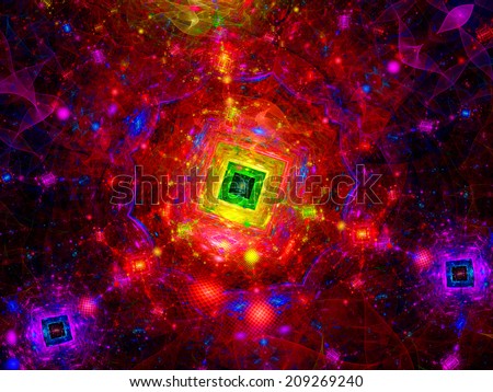 Colorful digital world, system core, abstract background, computer generated abstract background