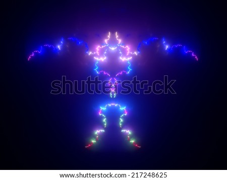 Human energy shape fractal, computer generated abstract background