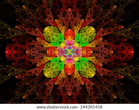 Colorful stained glass, computer generated abstract background