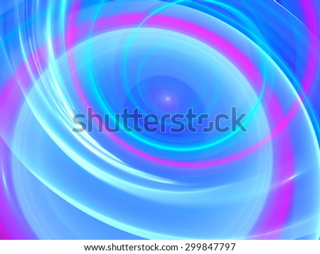 New technologies, blue curves in space, computer generated abstract background