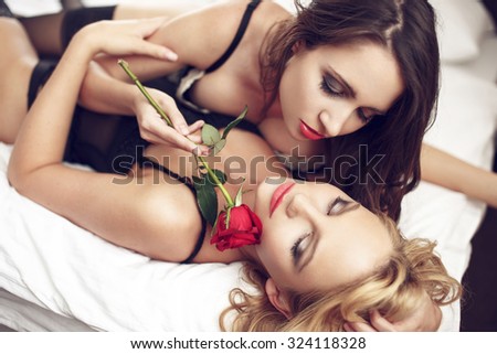 Lesbian Lovers In Bed 30