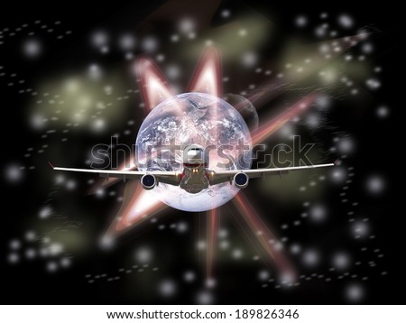 global transportation in the future(Earth Elements of this image furnished by NASA)