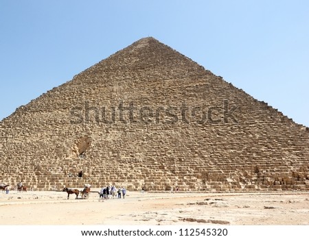 The Great Pyramid of Giza (also known as the Pyramid of Khufu or the Pyramid of Cheops), Cairo, Egypt.