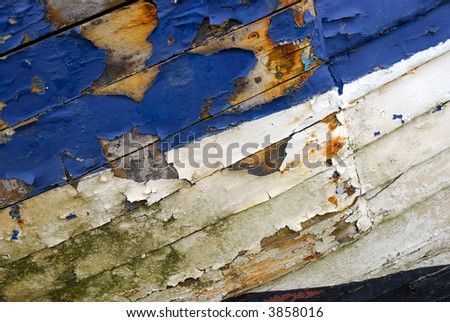 peeling paint on old boat