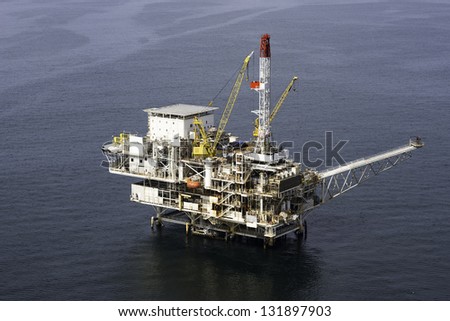 Offshore Oil Platform aerial view
