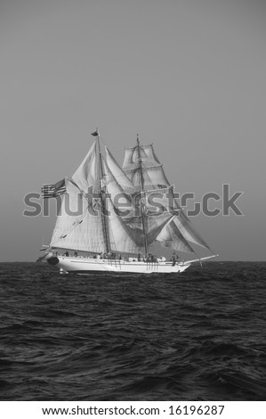 Tall Ship Black and White