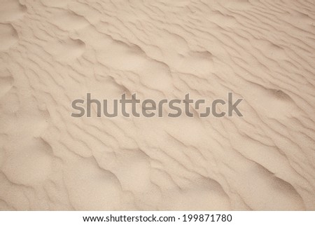 nature background with footsteps and ripples in the sand of a beach or desert