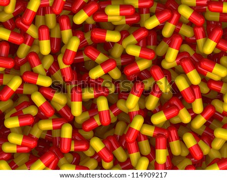Red and white capsules background