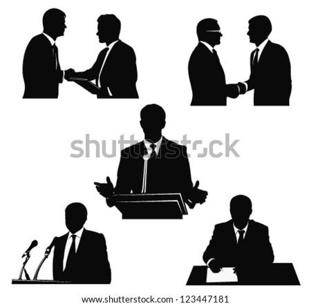 Business men.Political speaker silhouettes