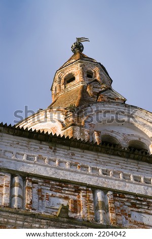 View at the tower of St. Joseph monastery near Moscow, Russia. The monastery was founded in XV century.