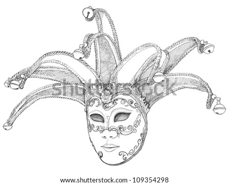 Venetian Mask - Vector Drawing - 109354298 : Shutterstock