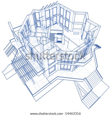 architecture blueprint: house technical draw