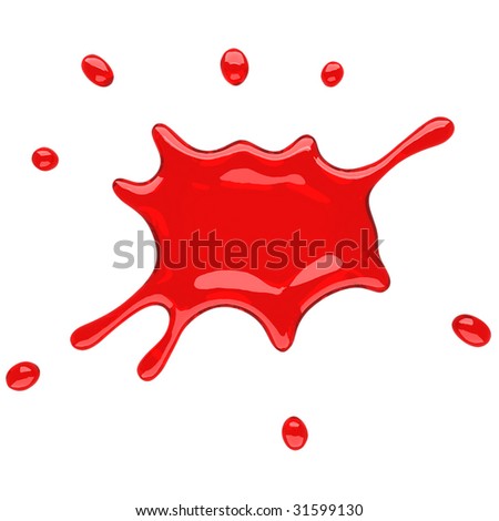 Red Bloody Splash Isolated On White Stock Photo 31599130 : Shutterstock