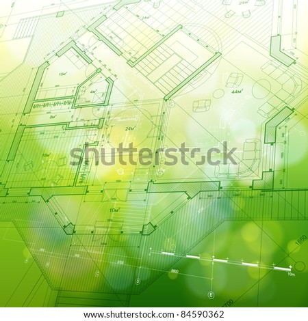 House plan: vector blueprint. Bitmap copy my vector ID 76322218