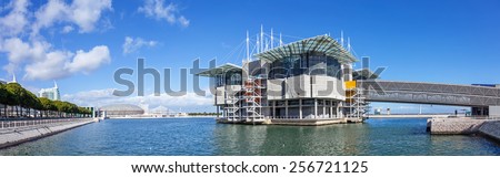 Lisbon, Portugal - February 01, 2015: Lisbon Oceanarium, the second largest oceanarium in the world and the biggest in Europe with a view over the Parque das Nacoes, Lisbon, Portugal