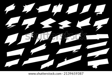 Comic speech bubbles vector set. Sharp and dynamic shapes isolated on black backdrop. Blank cartoon template with copy space. Stockfoto © 