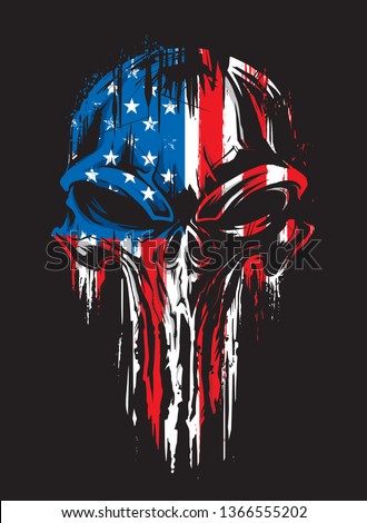 Military Grunge Skull Patriotic