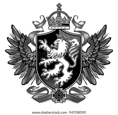 Heraldic Lion Wing Crest